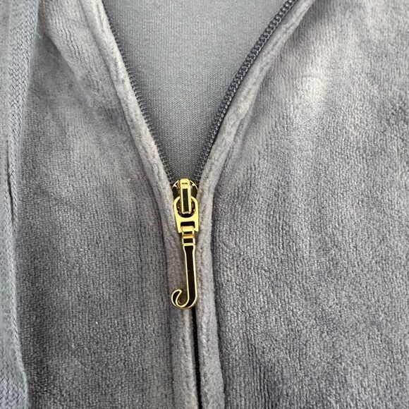 Juicy Couture Women’s Extra Large Black Label Velour Rhinestone Track Jacket Y2K - Picture 2 of 8